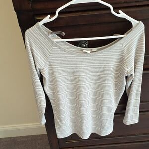 GAP Heather Gray Striped Top